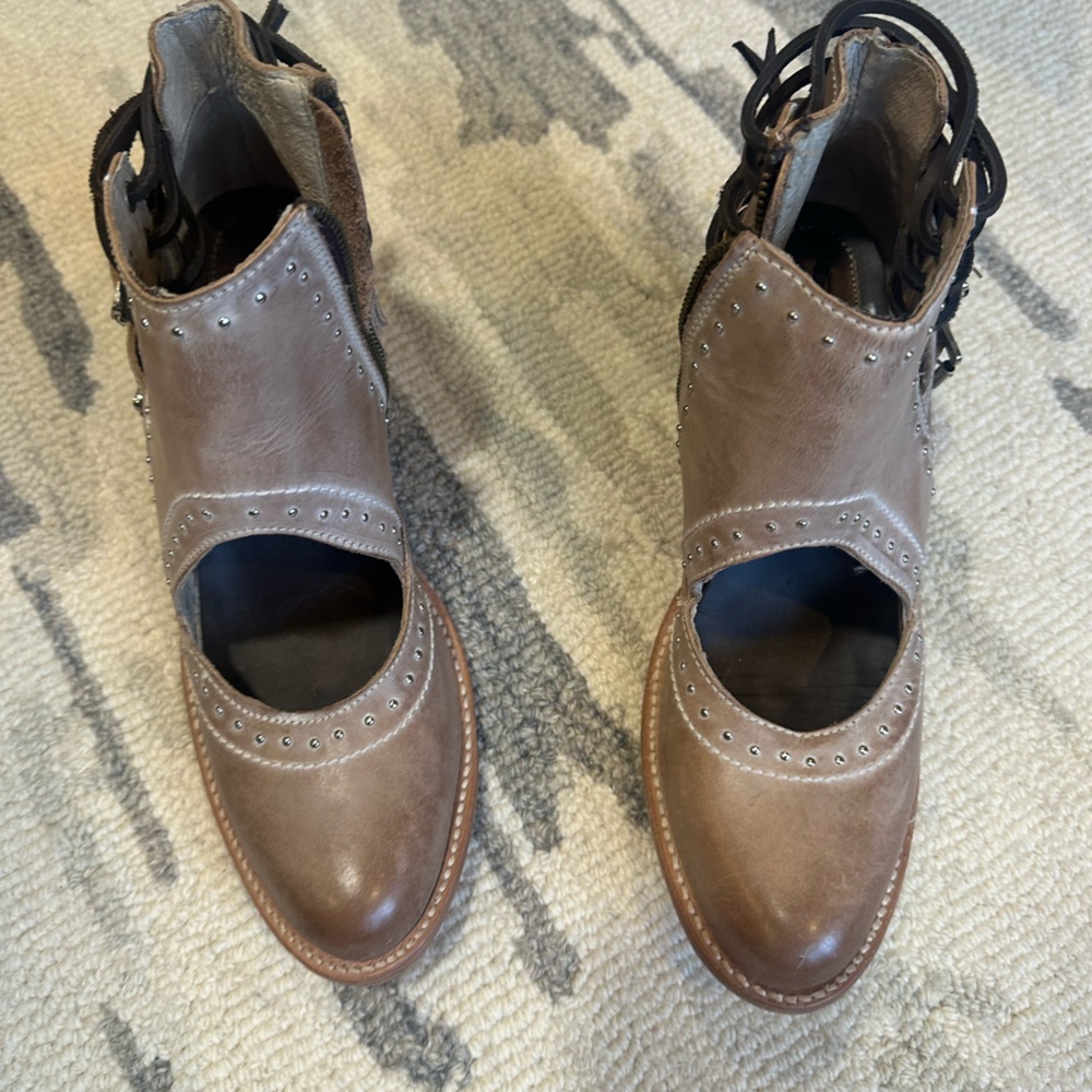 Freebird Brown Ankle Boots with Studded Detail